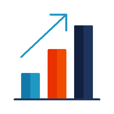 Wired flat 152 bar chart arrow hover growth
